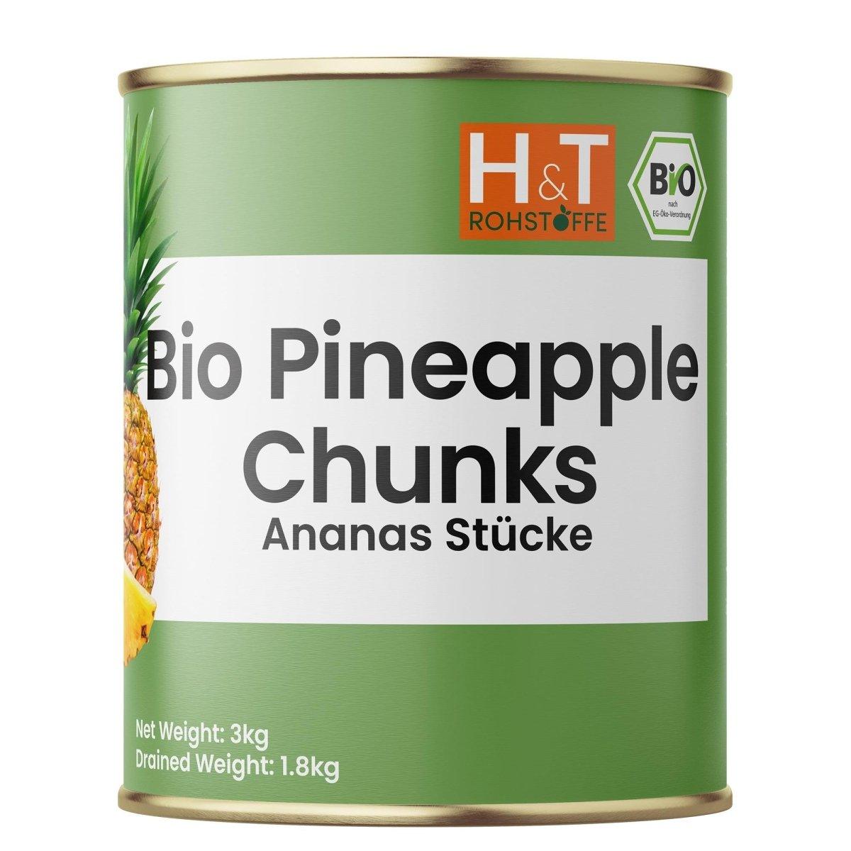 Bio Ananas Stücke Dose à 1,8 kg ATG - H&T Rohstoffe