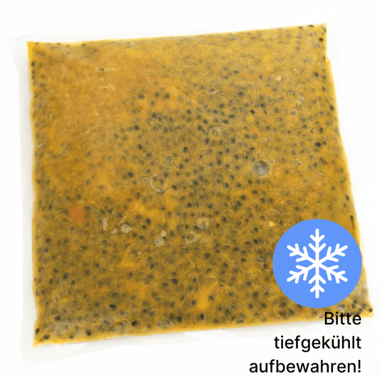 TK Passionsfrucht-Pulpe/Pürée mit Kernen (100% Passionsfrucht) / HPP-Verfahren – Beutel à 1 kg - H&T Rohstoffe